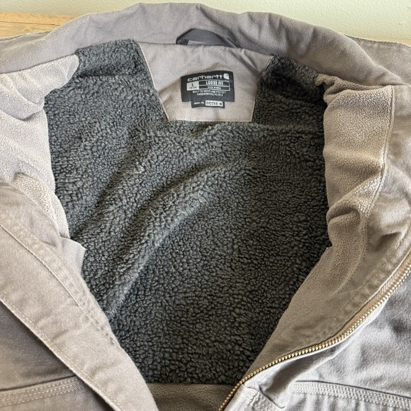 Carhartt Womens Large Brown Iconic Washed Duck Sierra Jacket Sherpa Lined Coat - Picture 6 of 9